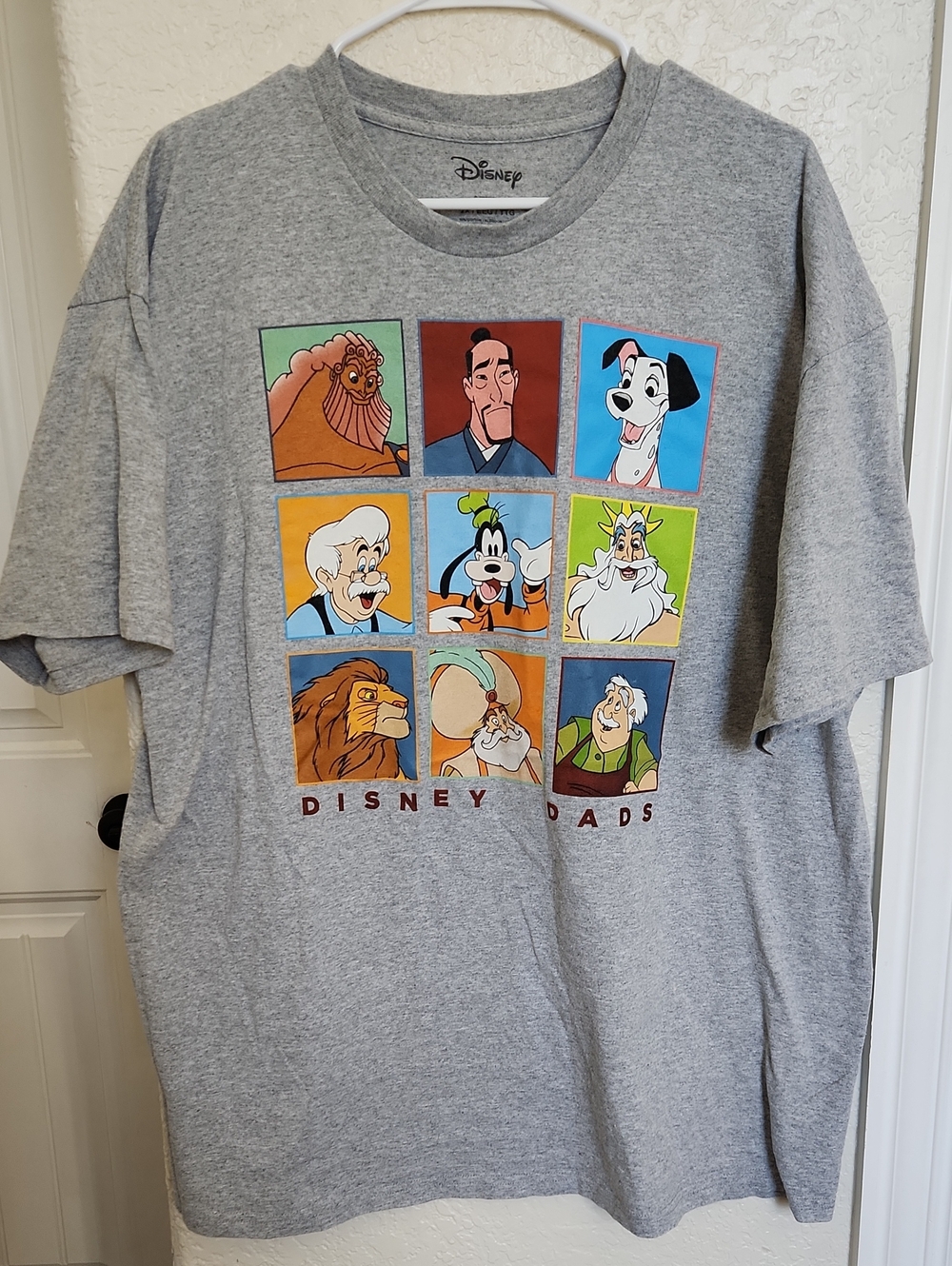 Disney Gray 'Disney Dads' Graphic Tee with Multicolor Character Squares